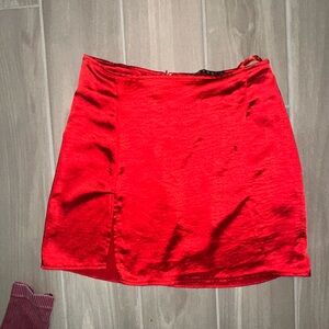 Motel Rocks Scarlet Satin Skirt